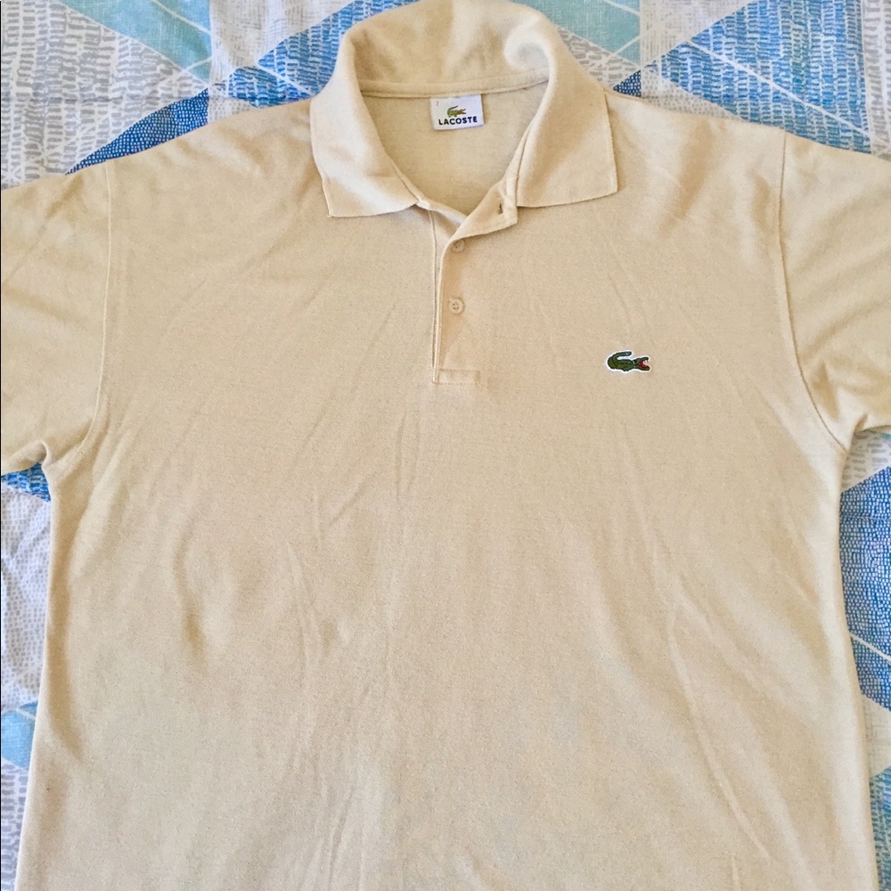 Lacoste Polo Shirt Khaki Colored Mens Large